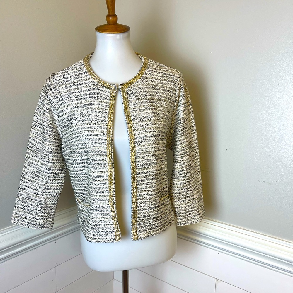 NWOT Jennifer Lopez Variegated & Sparkly Knit Jacket L FREE SHIP
